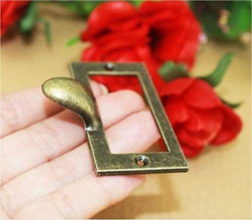 10 Pcs Antique Bronze Drawer Pulls - Vintage Label Frames & File Name Card Holders (2.25