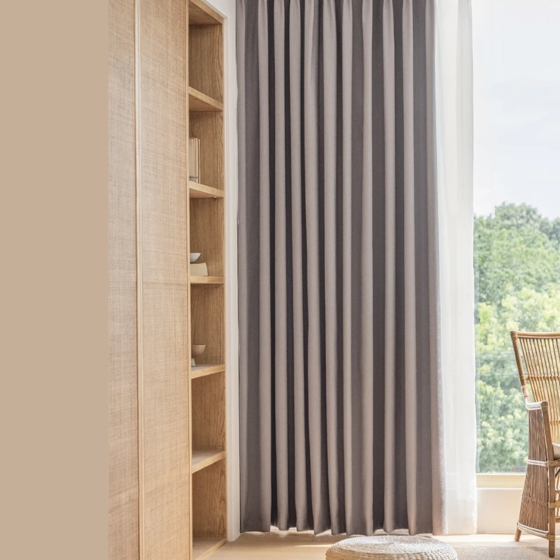 Elena Striped Chenille Curtain Swatch - Soft Textured Window Drapes for Living Room & Bedroom Decor