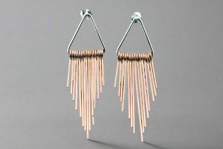 Dita Tassel Earring Studs - Rose Gold & Silver Dangle Earrings for Women | Perfect for Parties, Weddings & Everyday Wear