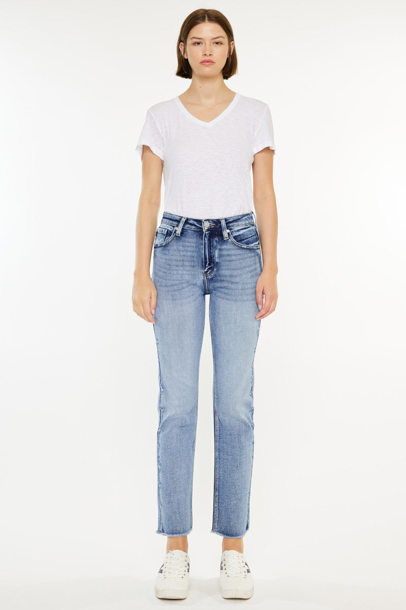 Sadie High Rise Straight Leg Jeans for Women - Stretchy Comfort Denim Pants - Perfect for Casual Wear, Office & Date Nights