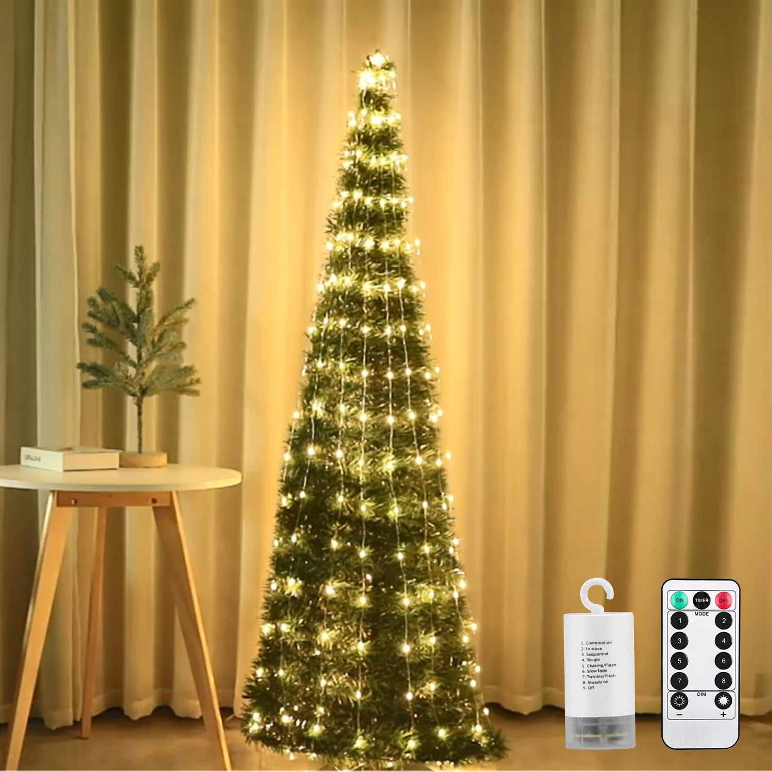 200 LED Christmas Tree Lights with 8 Modes - Outdoor/Indoor Waterproof LED Strip Lights for Holiday Decor, Bedroom, Party & Home Decoration (Warm White) - Perfect for Christmas, Halloween, Weddings & Year-Round Festive Lighting