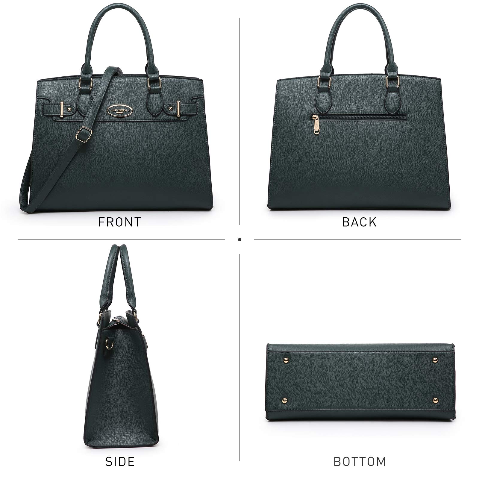 Dasein Women's Handbags and Purses - Stylish Shoulder Bag with Top Handle, Satchel Tote Work Bag & Matching Clutch for Office, Travel, and Daily Use