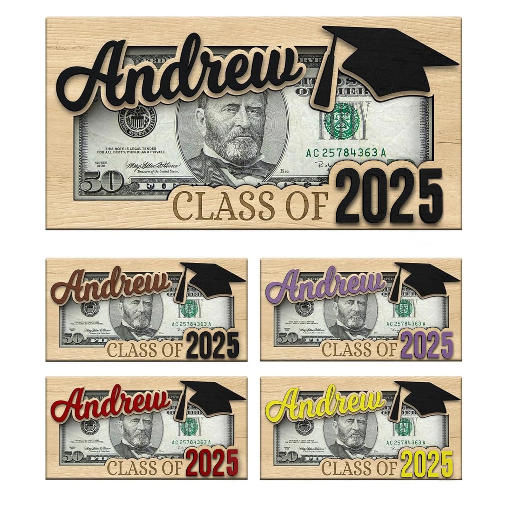Personalized 2025 Graduation Money Holder - Custom Engraved Gift Card for High School & College Graduates - Perfect Class of 2025 Keepsake Gift for Son, Daughter, Friend - Ideal for Graduation Parties & Commencement Celebrations (MH12)