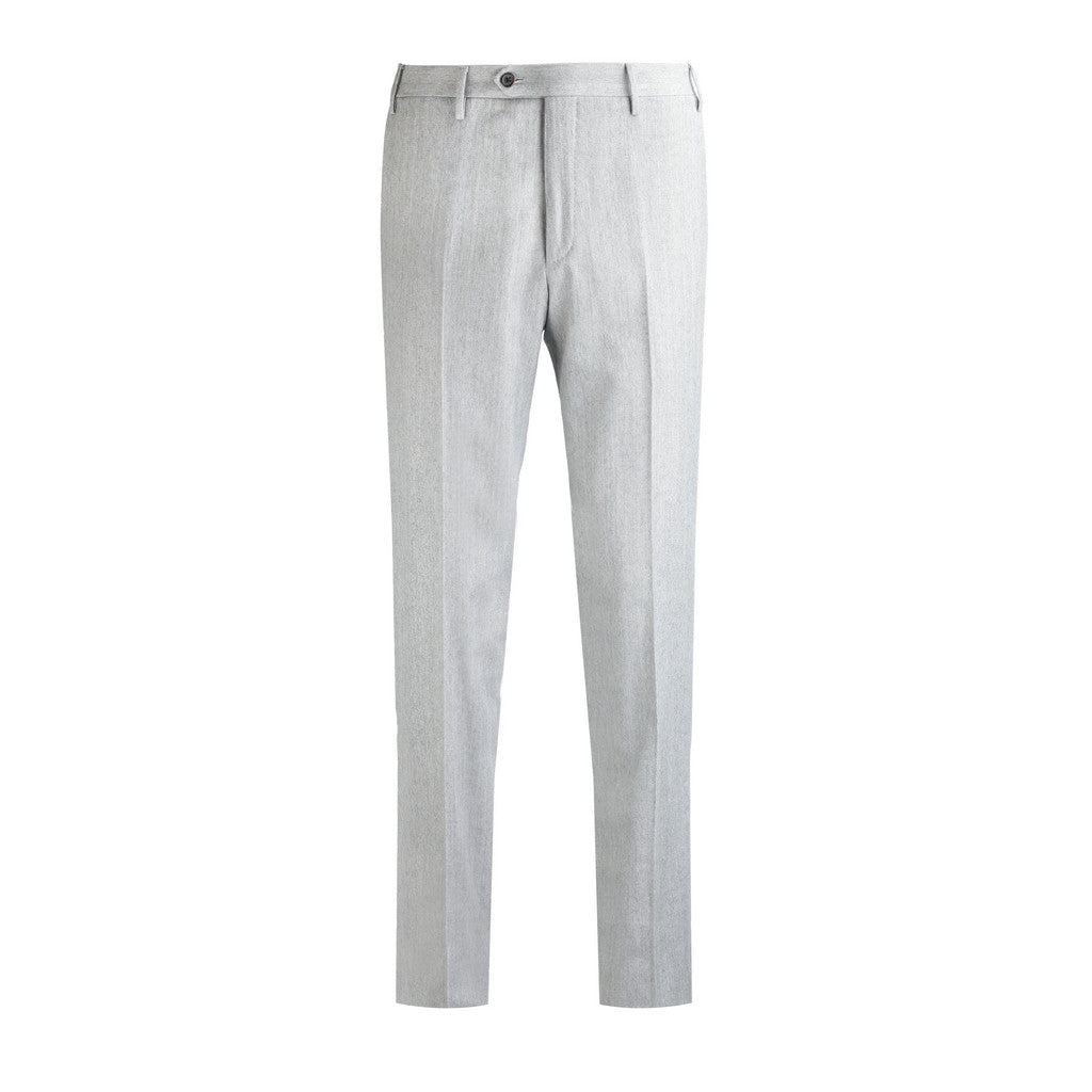 CORNELIANI Grey Denim Look Trousers for Men | Slim Fit Stretch Comfort Pants | Perfect for Casual Wear, Office & Smart Outfits