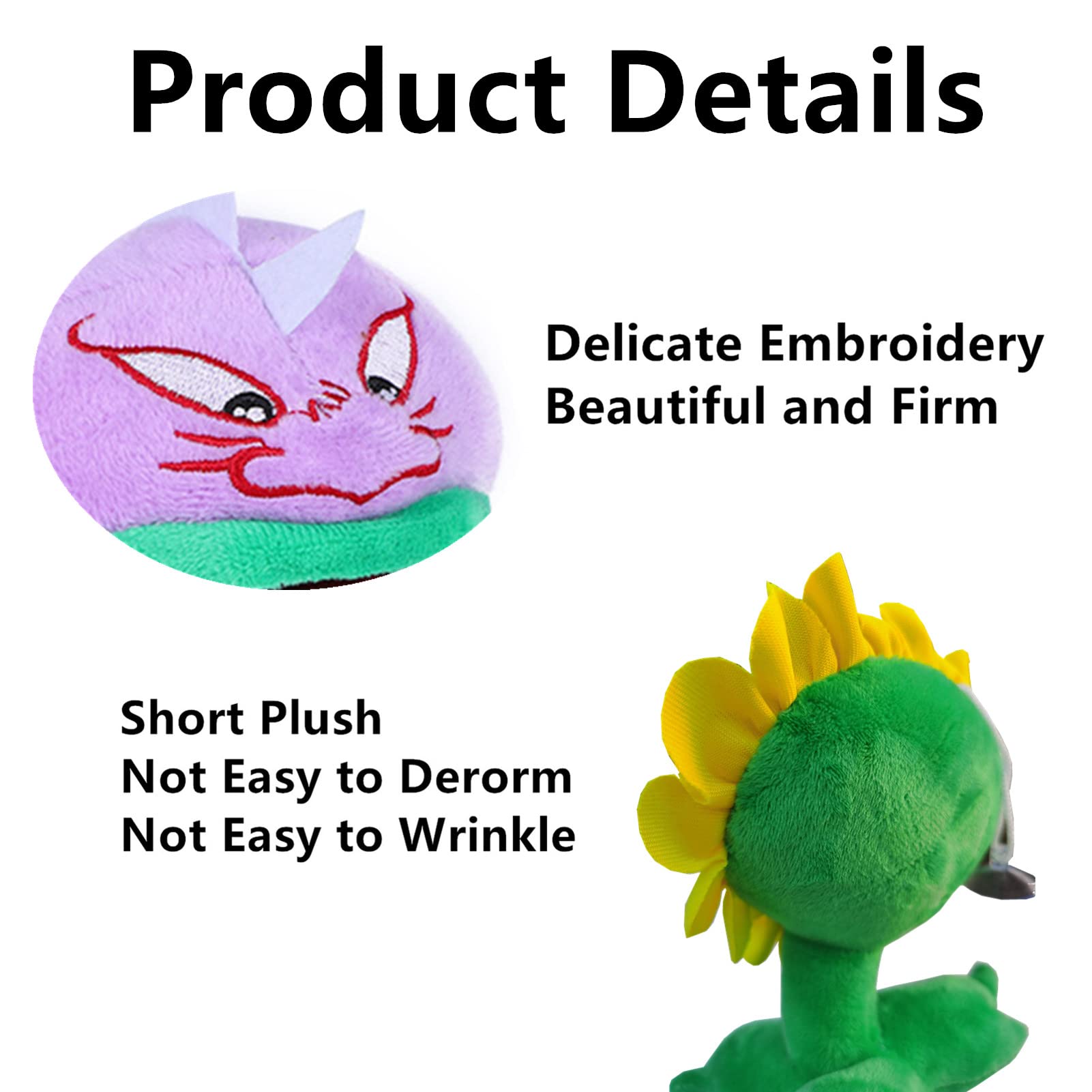 4 Pack Plants vs Zombies Plush Toys - Sunflower, Chomper, Gray Zombie & Dolphin Rider Zombie Stuffed Dolls | Soft PVZ Plushies for Kids & Collectors | Perfect for Gifts, Gaming Decor & Cosplay