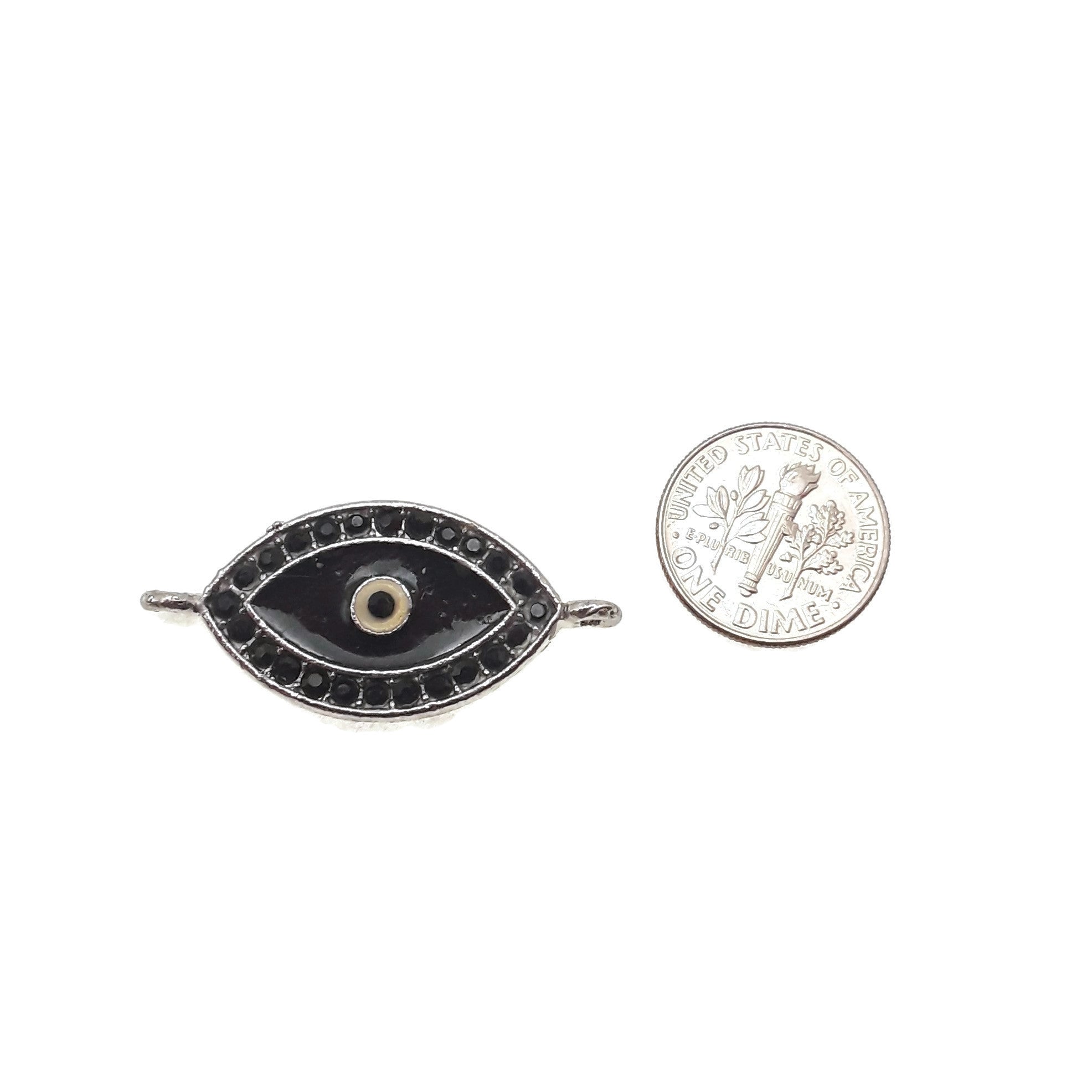 Evil Eye Charm Pendant - Gold & Silver Plated Copper with Rhinestones (16x27mm) for Jewelry Making, Necklace, Bracelet & Protection Amulet - Perfect for Gifts, Spiritual Healing & Fashion Accessories