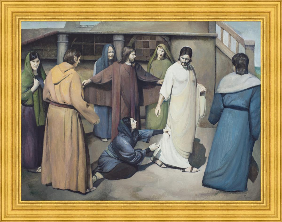 Large Wall Art 'And Touched His Garment' - Biblical Canvas Print for Home Decor, Church & Office - Inspirational Christian Artwork for Living Room, Bedroom & Worship Spaces