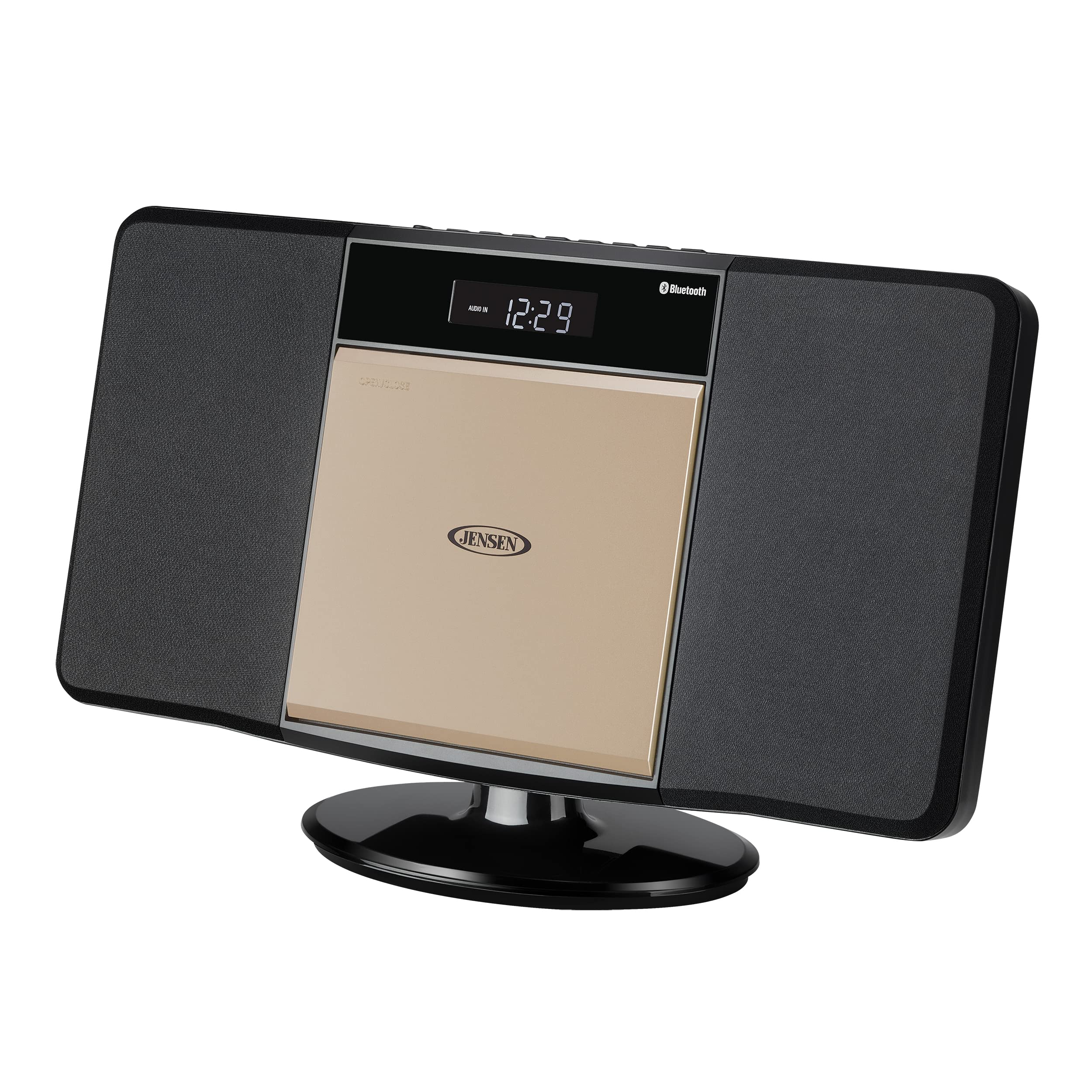 Jensen JBS-300 Champagne Gold Bluetooth Stereo System with CD/MP3/WMA Player, Wireless Streaming & USB Port | AM/FM Radio | Remote Included | Perfect for Living Room, Bedroom & Office Music Entertainment