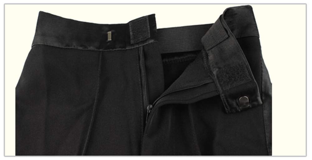 WENDYWU Men's Latin Dance Pants - Black Ballroom Competition & Practice Trousers for Rumba, Tango, Salsa | Professional Modern Dancewear for Performances & Training