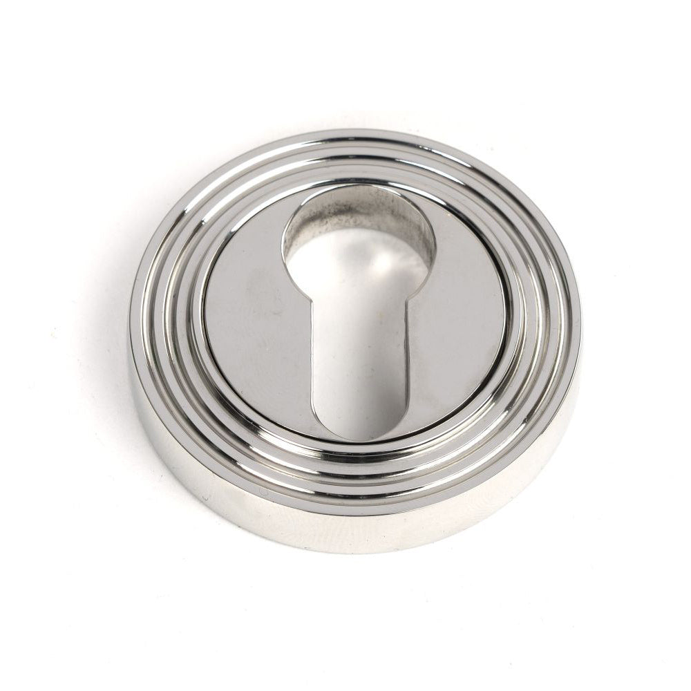 Polished Stainless Steel Concealed Round Beehive Euro Escutcheon Plate - Door Hardware for Modern Homes & Commercial Buildings