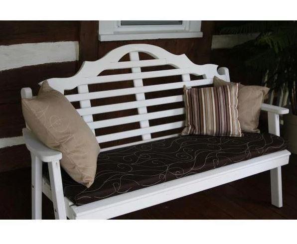 **A&L Furniture Yellow Pine Marlboro Garden Bench - Outdoor Patio Seating for Gardens, Parks, and Backyards**