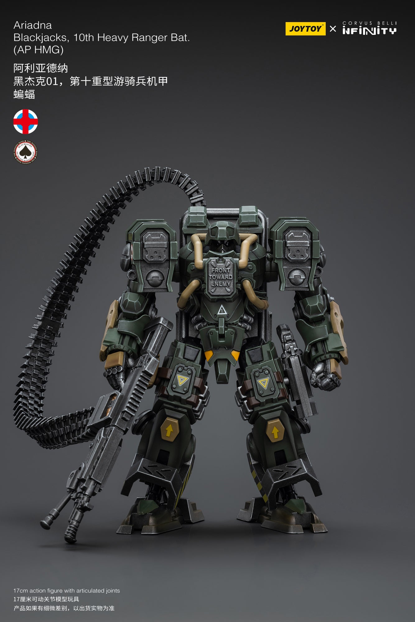 JOYTOY 1/18 Scale Infinity Ariadna Blackjacks Action Figure - 10th Heavy Ranger Battalion with AP HMG | Collectible Military Model for Display & Wargaming Scenes