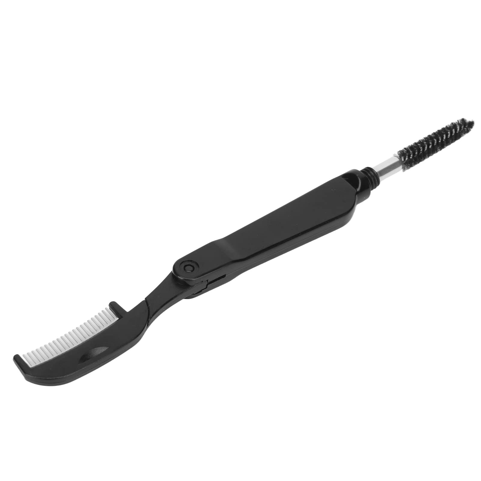 Professional Teeth Eyebrow Brush - Black Lash Comb with Foldable Dual Heads for Perfect Eyebrow & Eyelash Styling | Ideal for Makeup Artists & Daily Beauty Routine