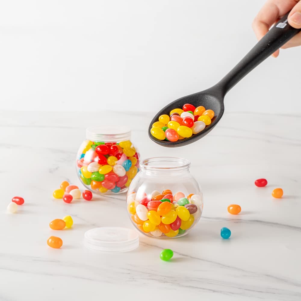 100-Pack 3oz Disposable Plastic Candy Jars with Snap-On Lids - Clear Bulbous Design for Yogurt, Parfait, Snacks, Spices & Desserts | Perfect for Party Favors, Wedding Decor, Candy Buffets & Small Food Storage