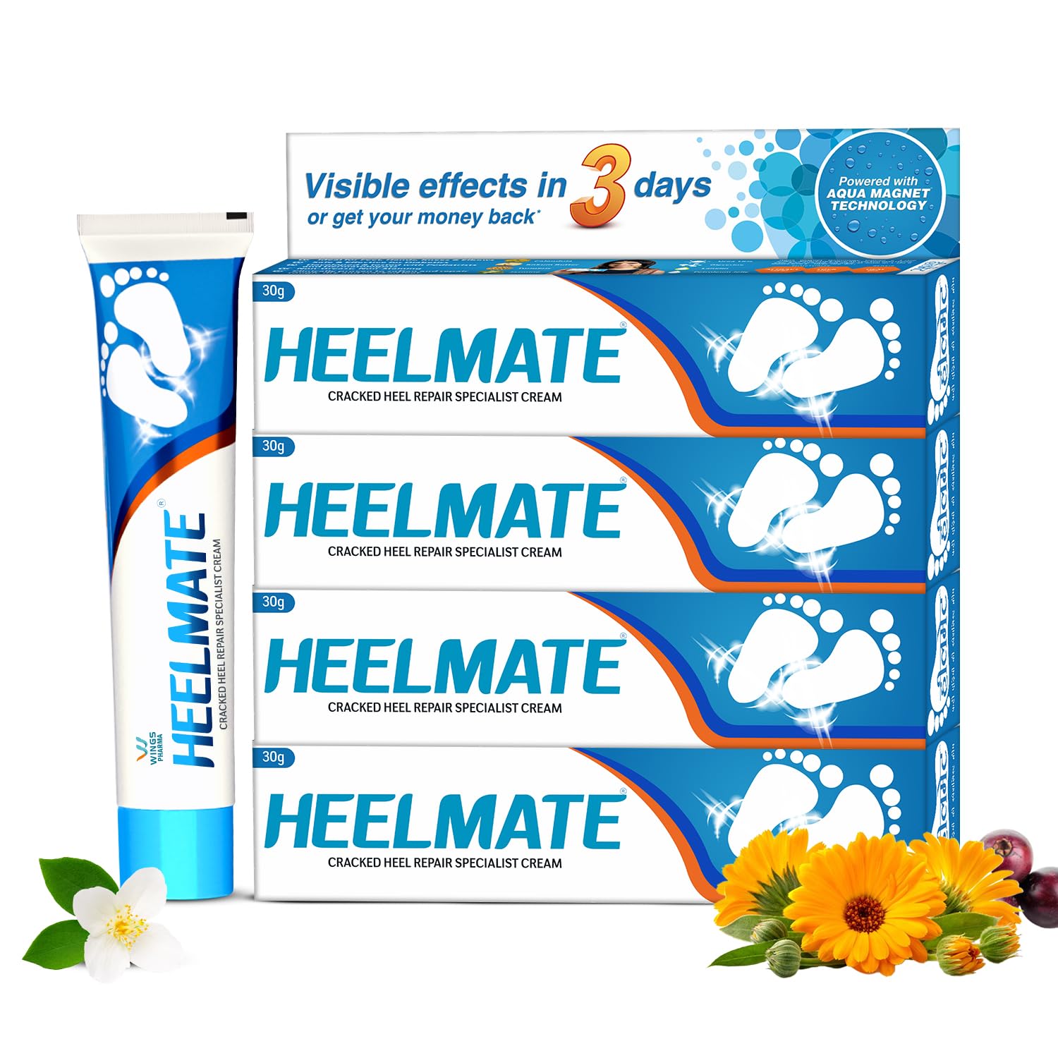 Heelmate Cracked Heel Repair Cream - Intensive Moisturizing Foot Ointment for Dry, Rough Feet (Pack of 4) | Perfect for Cracked Heels, Calluses & Foot Care Routine at Home or Salon