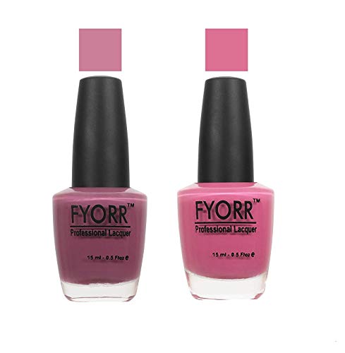 FYORR® Long Lasting Mauve Pink Nail Polish Set - 2 Pack (15ml Each) for Manicures, Pedicures & At-Home Nail Care