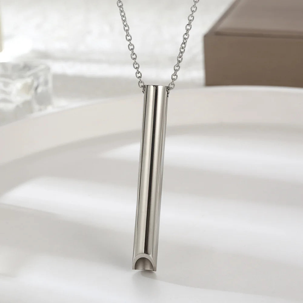 Stainless Steel Anxiety Relief Breathing Necklace for Women - Calming Stress & Anxiety Jewelry - Perfect for Meditation, Yoga, and Daily Wear