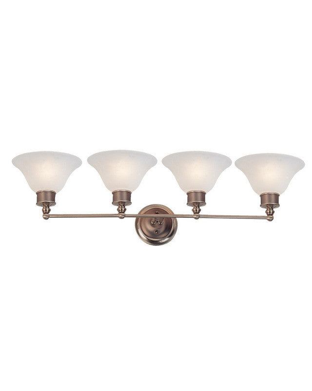 Z Lite Lighting 309 4V Four Light Bathroom Vanity Wall Sconce - Burnished Nickel & Chocolate Finish for Modern Bathroom Decor, Perfect for Master Bath or Powder Room Lighting