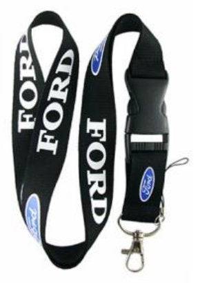 Ford Lanyard with Logo - Black & Blue/White Custom Badge Lanyard for Keys, ID Cards & Badges - Perfect for Work, Events & Conventions