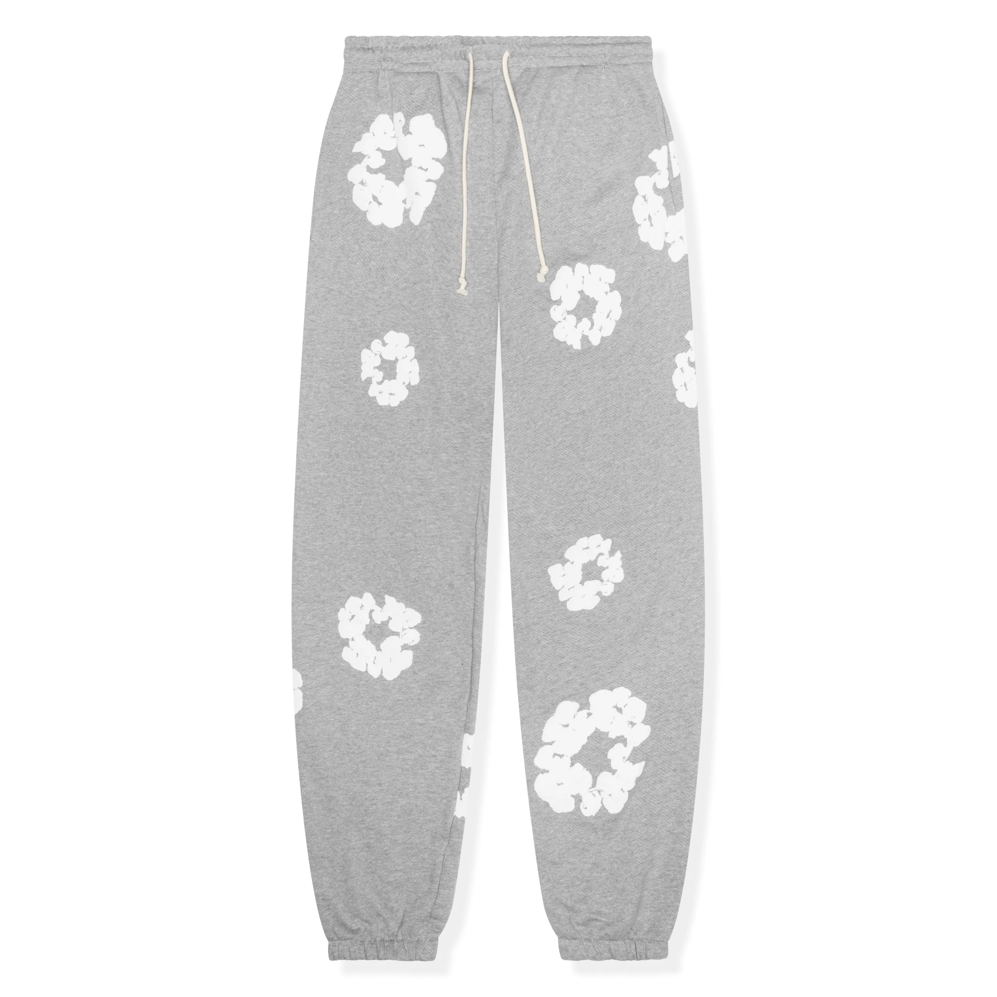 Denim Tears Cotton Wreath Grey Sweatpants for Men - Comfortable Casual Joggers with Unique Embroidered Design | Perfect for Streetwear, Lounge & Gym Wear