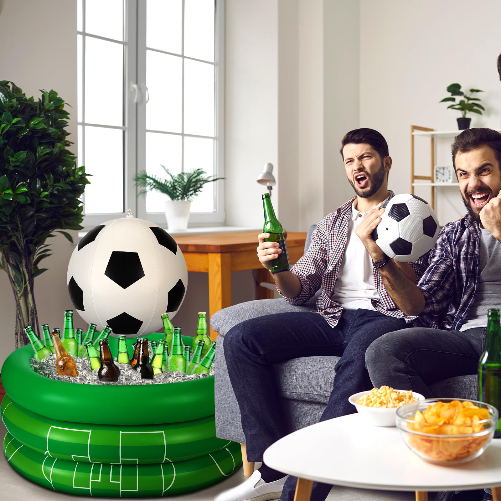 Bencailor Inflatable Cooler - Portable Football Drink Cooler, PVC Sports Toss Game, Rugby Basketball Baseball Party Decoration, Ideal for Tailgates, Beach Outings, and Backyard BBQs