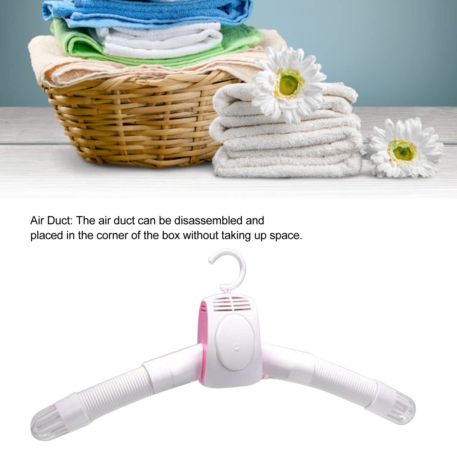 Portable Electric Clothes Dryer Hanger - Compact Travel Garment & Shoe Dryer for Home, Apartment, Hotel - Fast Drying Machine for Business Trips & Vacations (White) | Perfect for Small Spaces, Quick Laundry & Travel Essentials