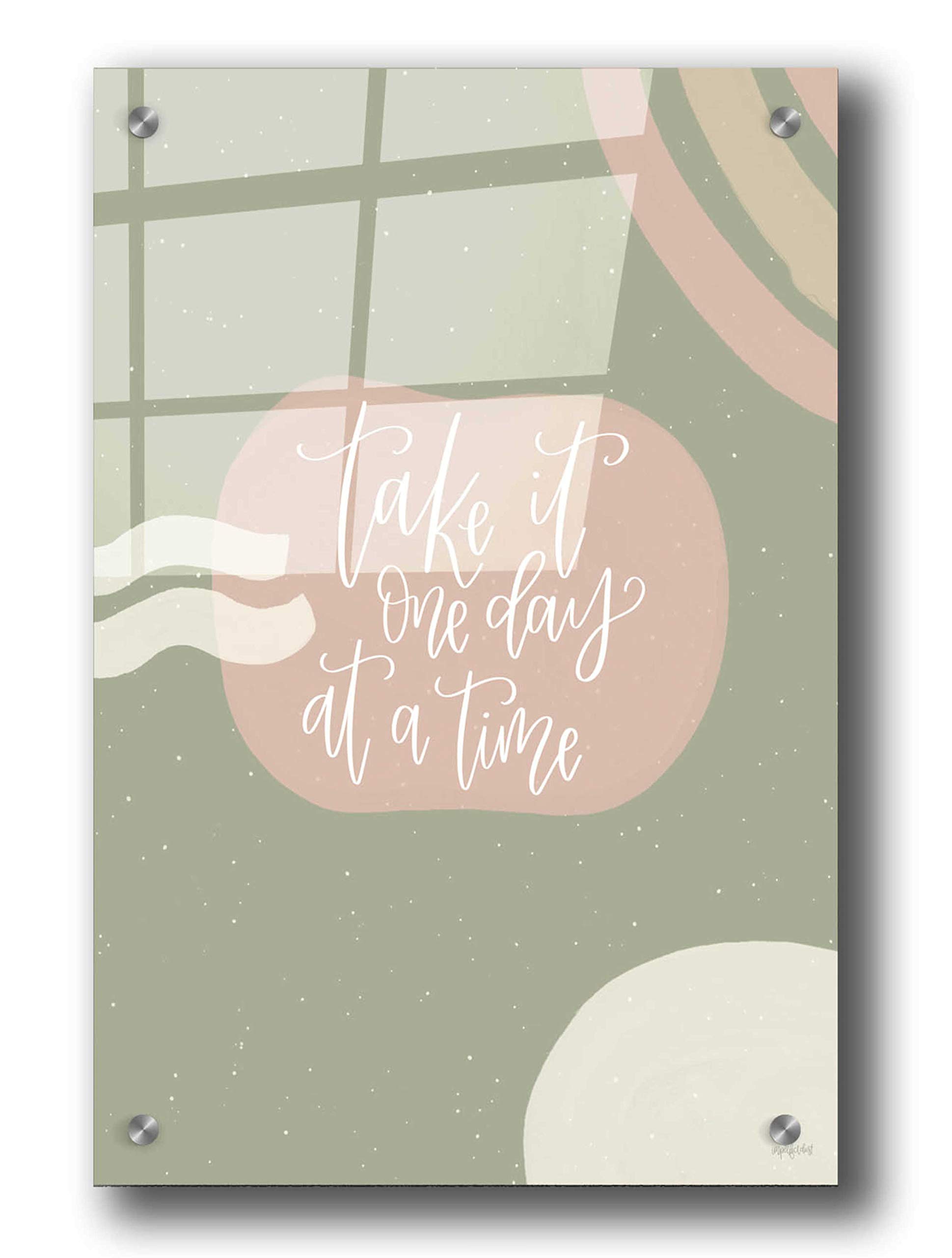Epic 'One Day at a Time' Acrylic Glass Wall Art by Imperfect Dust - 24x36 Inches Modern Abstract Painting for Living Room, Bedroom & Office Decor