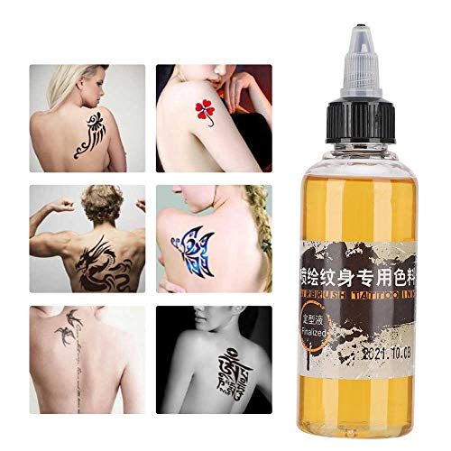 Professional Tattoo Pigment Fixation Liquid - 100ml Colored Drawing Airbrush Sealant for Temporary Tattoos | Tattoo Artist Supplies | Perfect for Tattoo Studios, Body Art & Cosmetic Tattooing