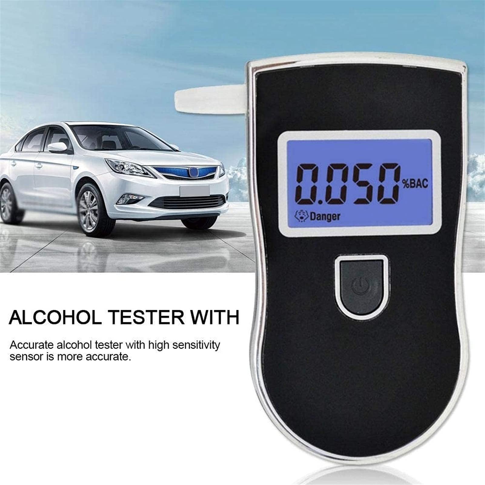 **Portable Digital Breathalyzer with LCD Screen - Keychain Alcohol Tester for Drivers, Personal & Home Use - Detect BAC Levels for Safe Driving & Responsible Drinking**