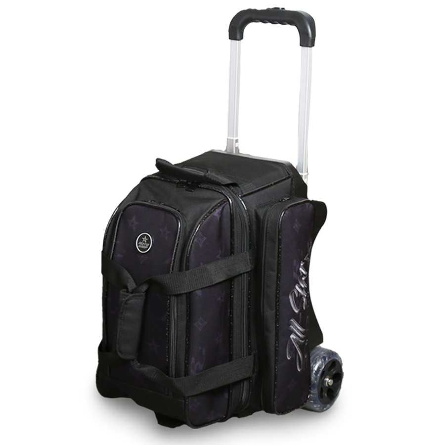 Roto Grip All Star Edition 2 Ball Double Roller Blackout Bowling Bag - Premium Bowling Accessories for Professional & League Bowlers - Perfect for Tournaments, Practice & Travel