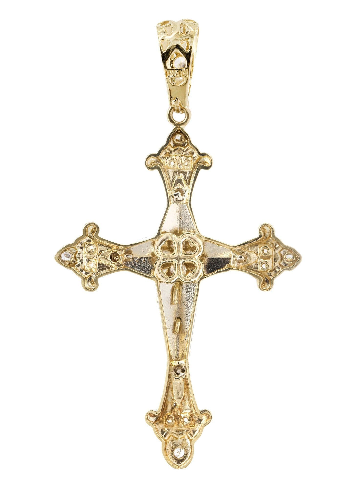 10K Gold Cross Pendant for Women & Men - 14.4 Grams Religious Jewelry Gift for Baptism, First Communion & Confirmation