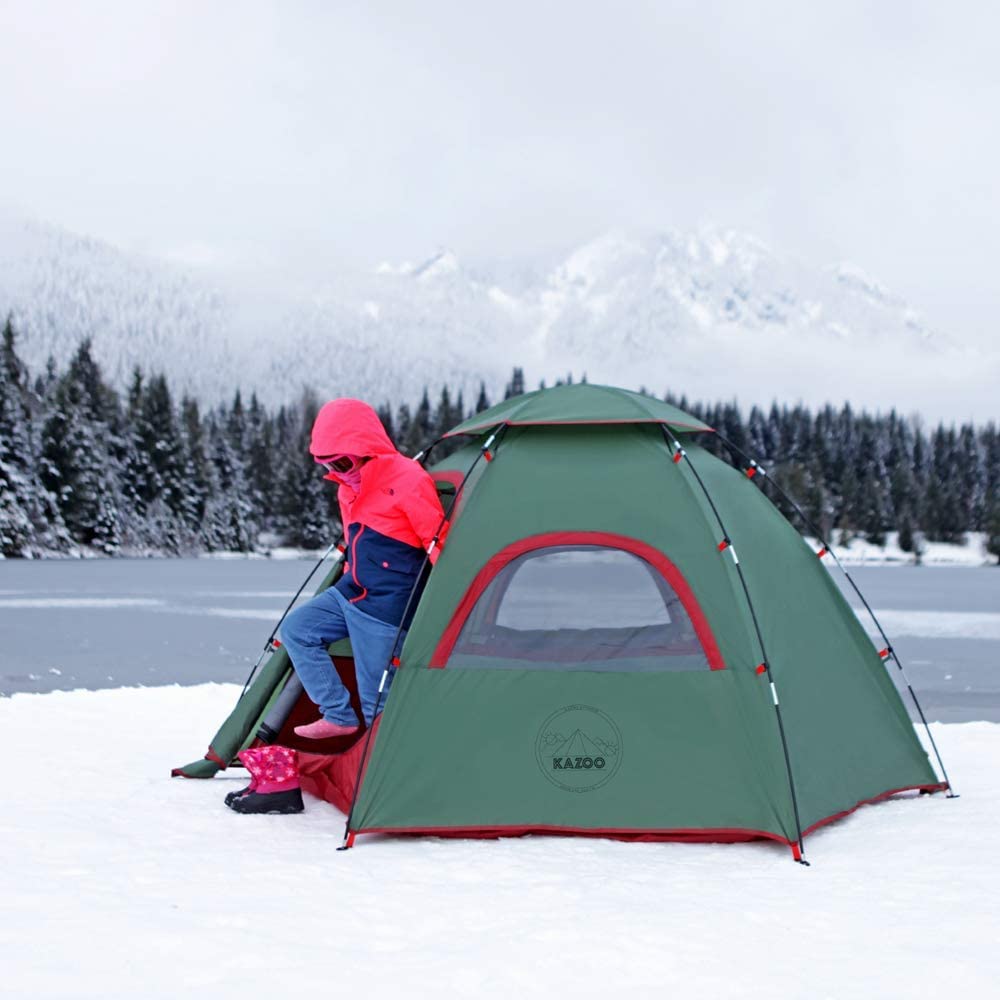 KAZOO 2/4 Person Waterproof Camping Tent - Easy Setup Lightweight Backpacking Tent with Sun Shade for Outdoor Adventures, Hiking & Family Camping Trips