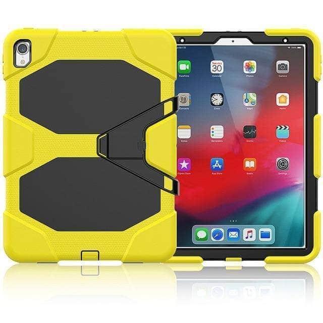 iPad Pro 11 (2018) A1980 Military-Grade Heavy Duty Silicone PC Rugged Stand Case - Perfect for Construction, Outdoor Work & Extreme Conditions