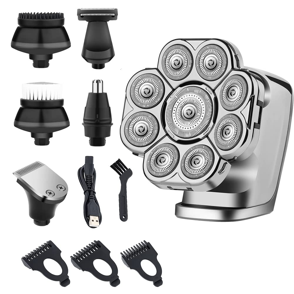 9D Cordless Rechargeable Head Shaver for Bald Men - IPX7 Waterproof LED Head Razor for Smooth Shaving | Perfect for Travel, Gym & Daily Grooming Routine