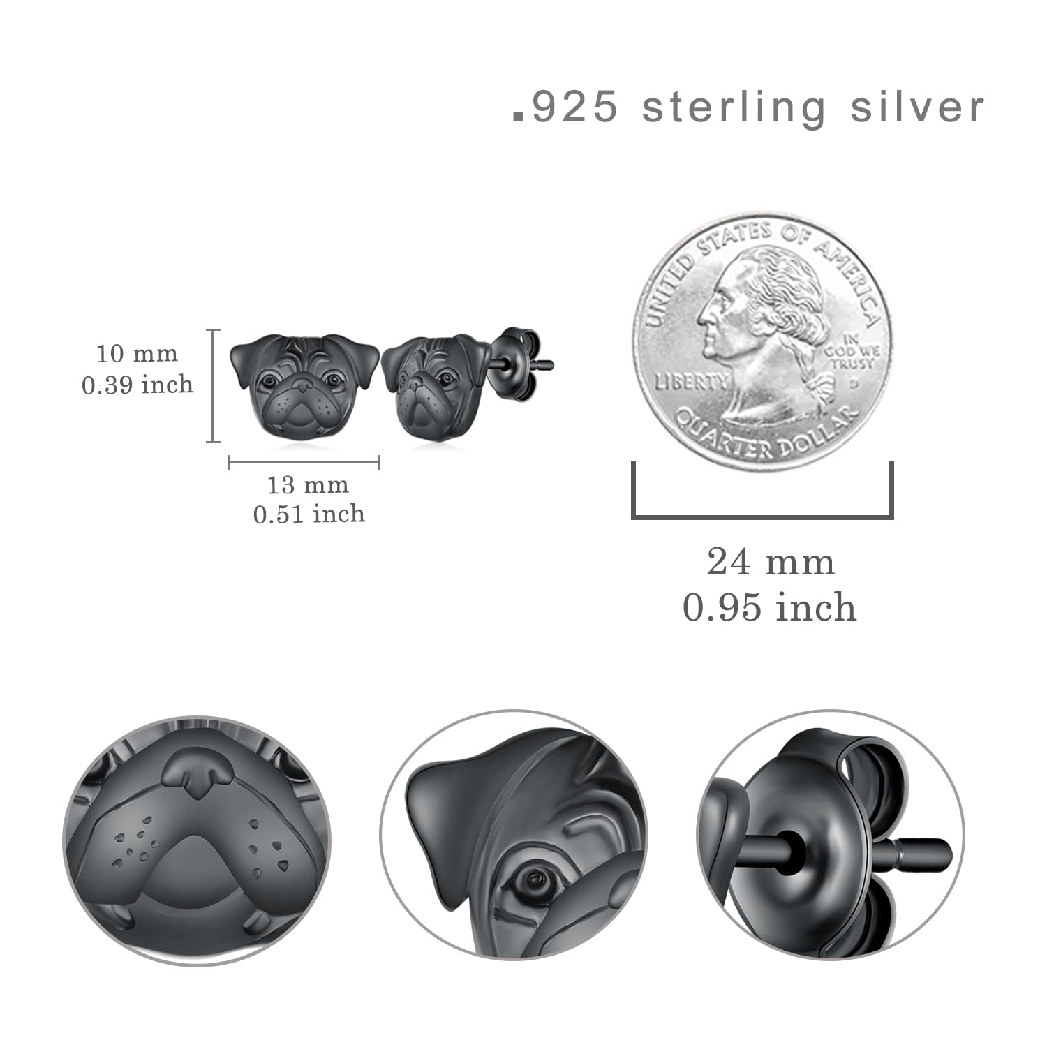 925 Sterling Silver Dog Stud Earrings - Cute Animal Jewelry Gift for Women & Girls | Perfect for Pet Lovers, Daily Wear & Special Occasions