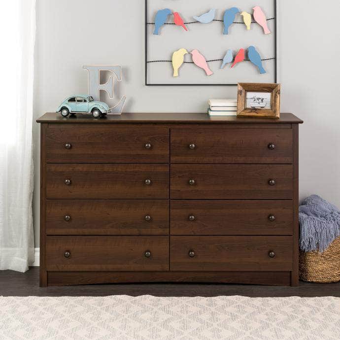 Sonoma 8 Drawer Dresser - 5 Color Options for Bedroom, Nursery & Closet Organization | Solid Wood Storage Cabinet with Smooth Gliding Drawers