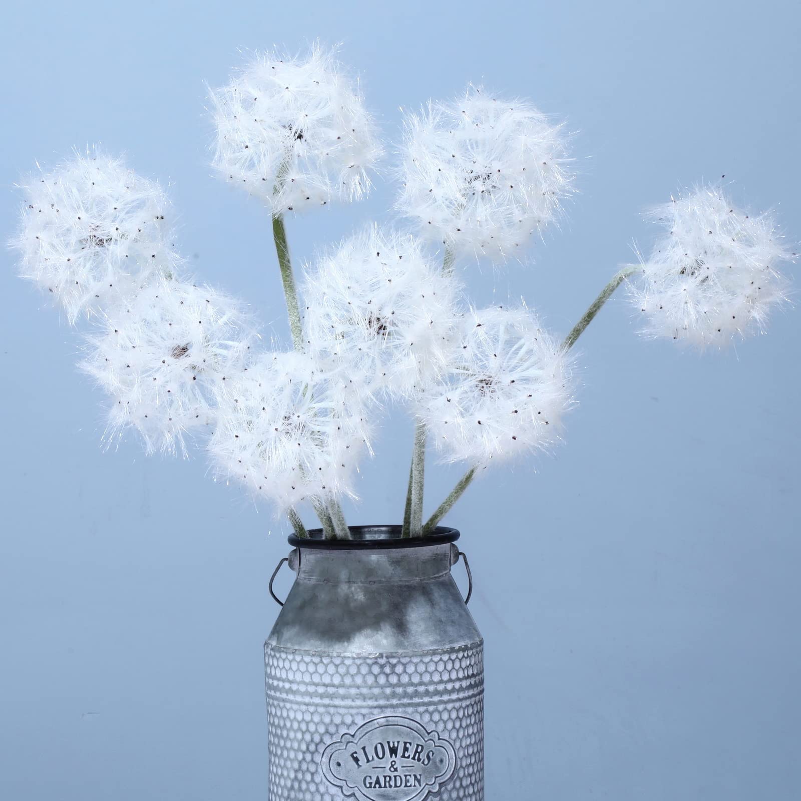 TOPIA Artificial Dandelion Flowers - 8 Pcs White Faux Dandelion Bouquet for Home Decor, Wedding Centerpieces, Table Arrangements & Spring Decoration