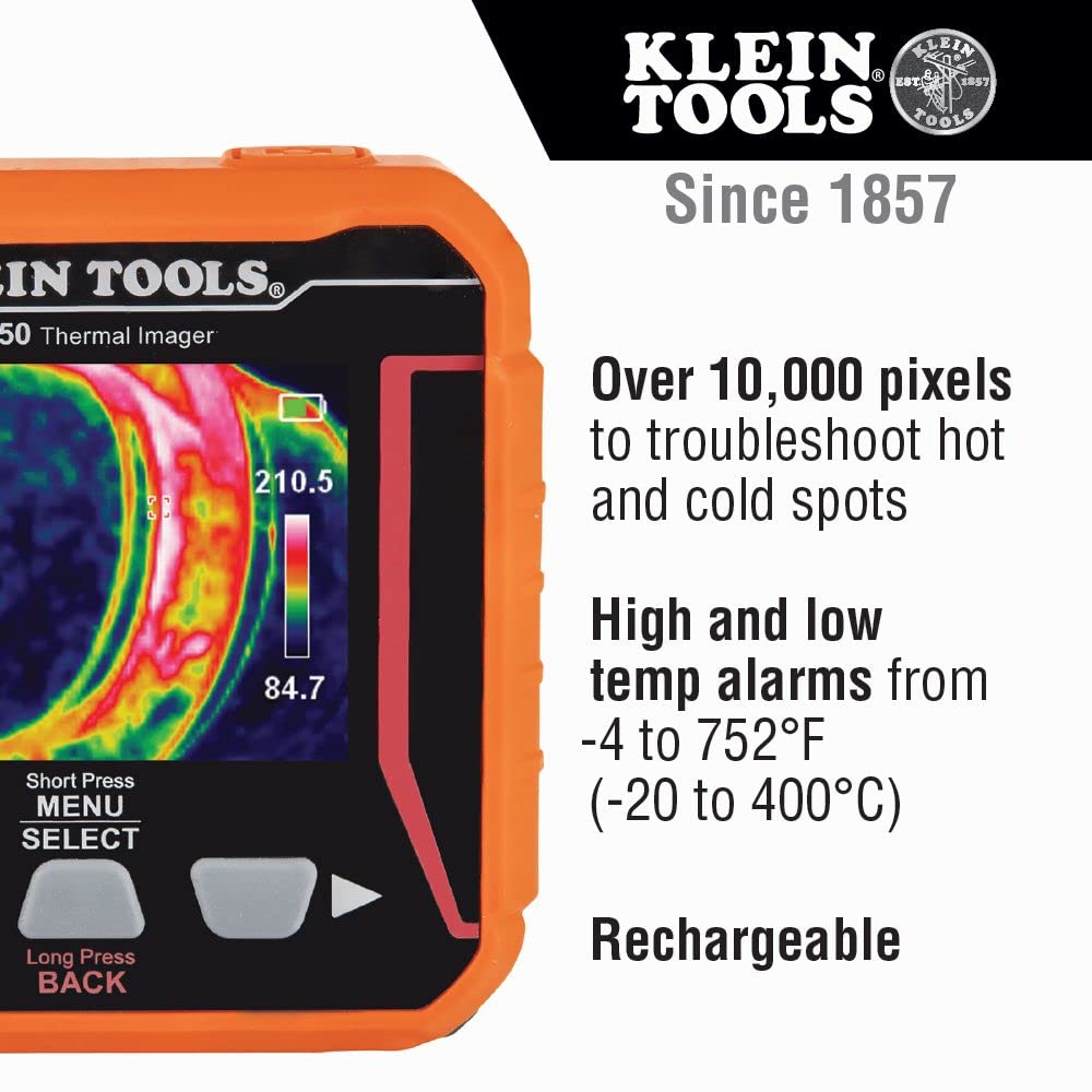 Klein Tools TI250 Thermal Imager & RT310 Outlet Tester Kit - Professional Electrical Testing Equipment for Home Inspection, HVAC Maintenance & Industrial Safety