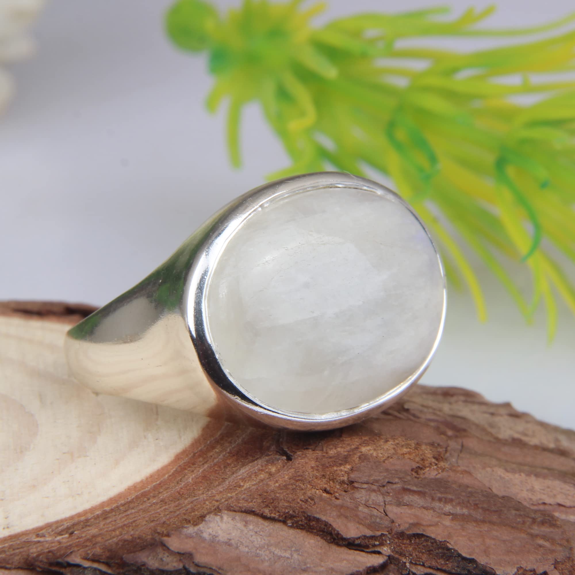 Handmade Rainbow Moonstone Ring for Women - Elegant Wedding, Engagement, Bridesmaid & Mother's Jewelry - Personalized Birthday, Graduation, Retirement & Teacher Gift (Size 9.5) | Perfect for Special Occasions, Daily Wear & Gift Giving