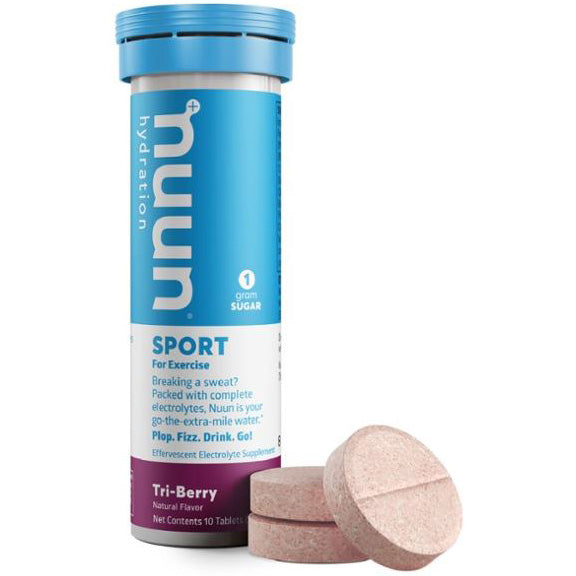 NUUN SPORT TRI BERRY Electrolyte Tablets - Hydration for Runners, Cyclists & Athletes - Berry Flavored Energy Boost for Workouts & Outdoor Activities