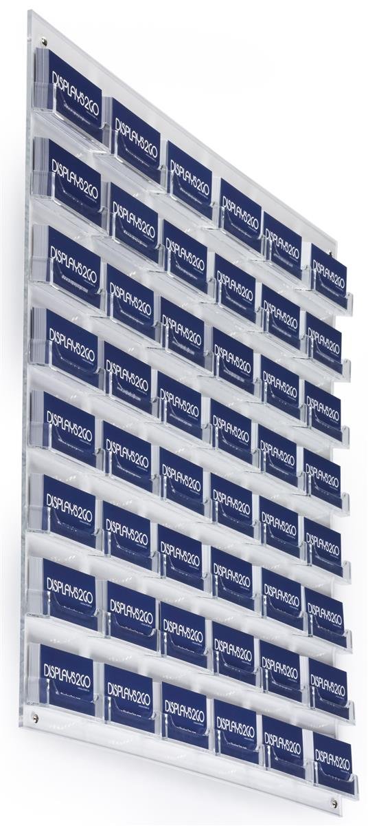 Displays2go 48-Pocket Clear Acrylic Wall Business Card Holder - 0.75