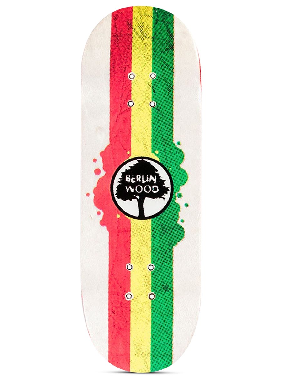 Berlinwood Fingerboard Deck - Professional Rasta Rally Design for Skateboard Enthusiasts | Perfect for Tricks, Stunts & Collectors | Ideal for Indoor & Outdoor Practice