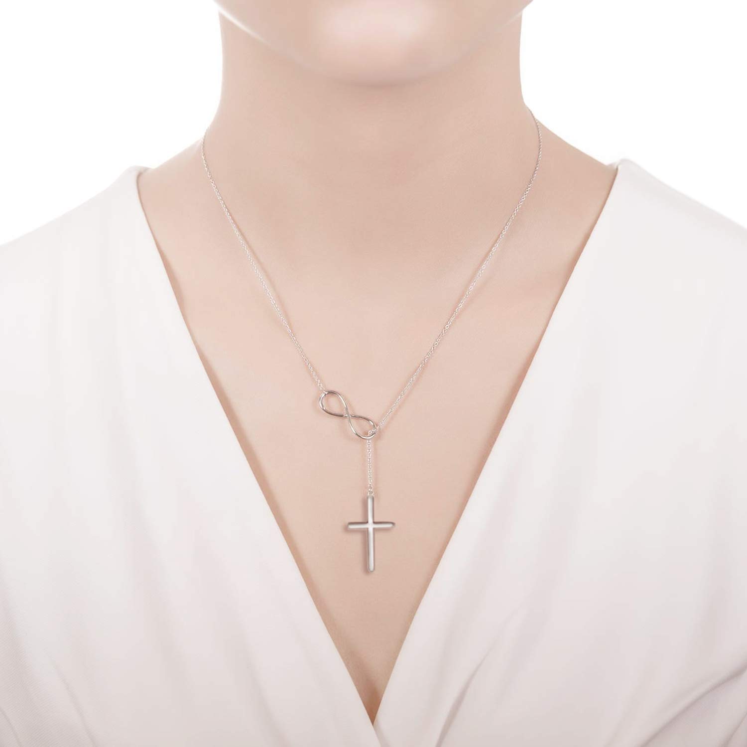 Elegant Small Cross Pendant Necklace for Women - Dainty Simple Gold/Silver Cross Necklace - Perfect Mothers Day Gift, Birthday Present for Her - Ideal for Church, Everyday Wear & Special Occasions