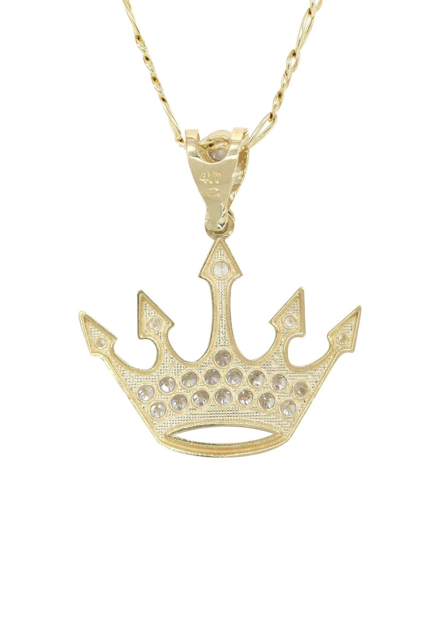 10K Yellow Gold Figaro Crown Necklace for Women - 8.2 Grams | Elegant Layering Piece for Everyday Wear, Special Occasions & Gifts