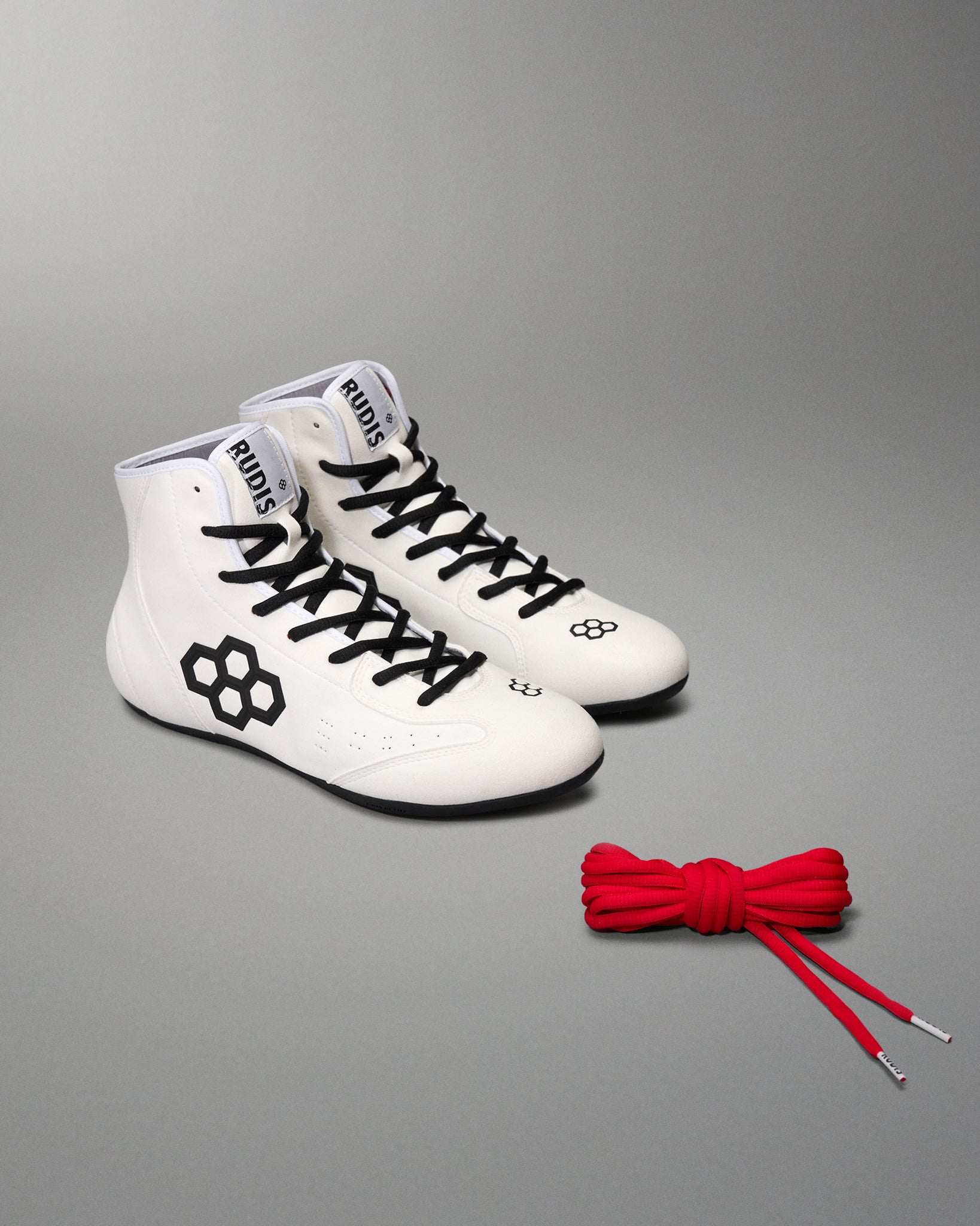 RUDIS Men's Wrestling Shoes for Adults - White & Black | Lightweight & Durable for Training, Competition & MMA | Perfect for Grappling, Practice & Gym Workouts