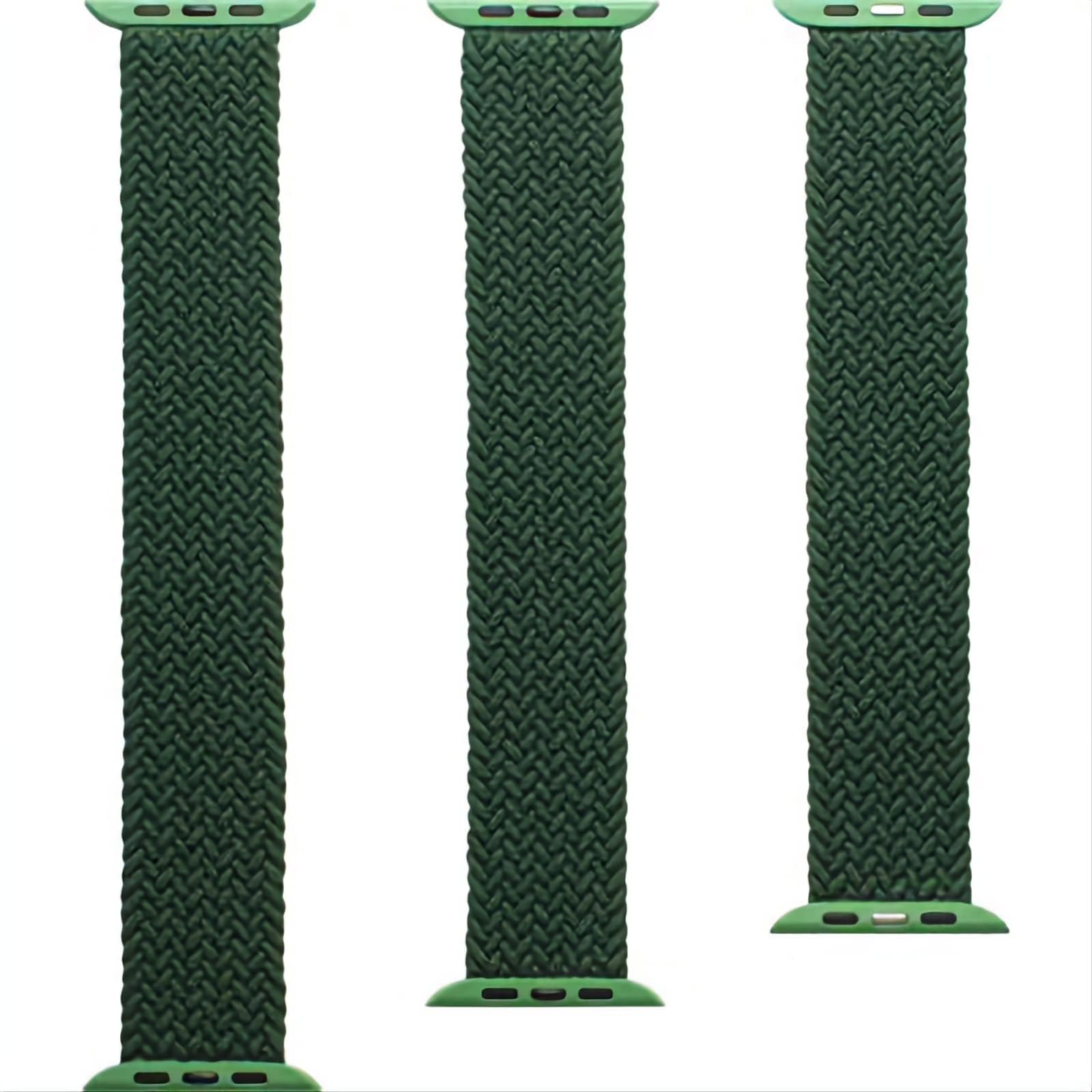 ZAGG Gear4 Braided Stretchy Solo Loop Band for Apple Watch 38mm 40mm 41mm - Medium Size (MD) - Forest Green - Compatible with iWatch Series 7/6/SE/5/4/3/2/1 - Elastic Strap Wristband - Perfect for Workouts, Running & Everyday Wear