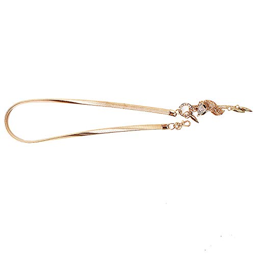 LABANCA Women's Fashion Metal Chain Dress Belt with Hollow Leaf Bead Pendant - Stylish Waist Belt for Sweaters, Dresses & Outfit Accessories - Perfect for Casual, Office & Evening Wear