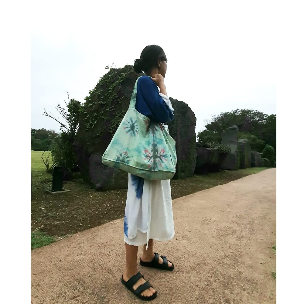 O&ON Linen Tote Bag - Handmade Natural Shoulder Bag for Beach & Shopping