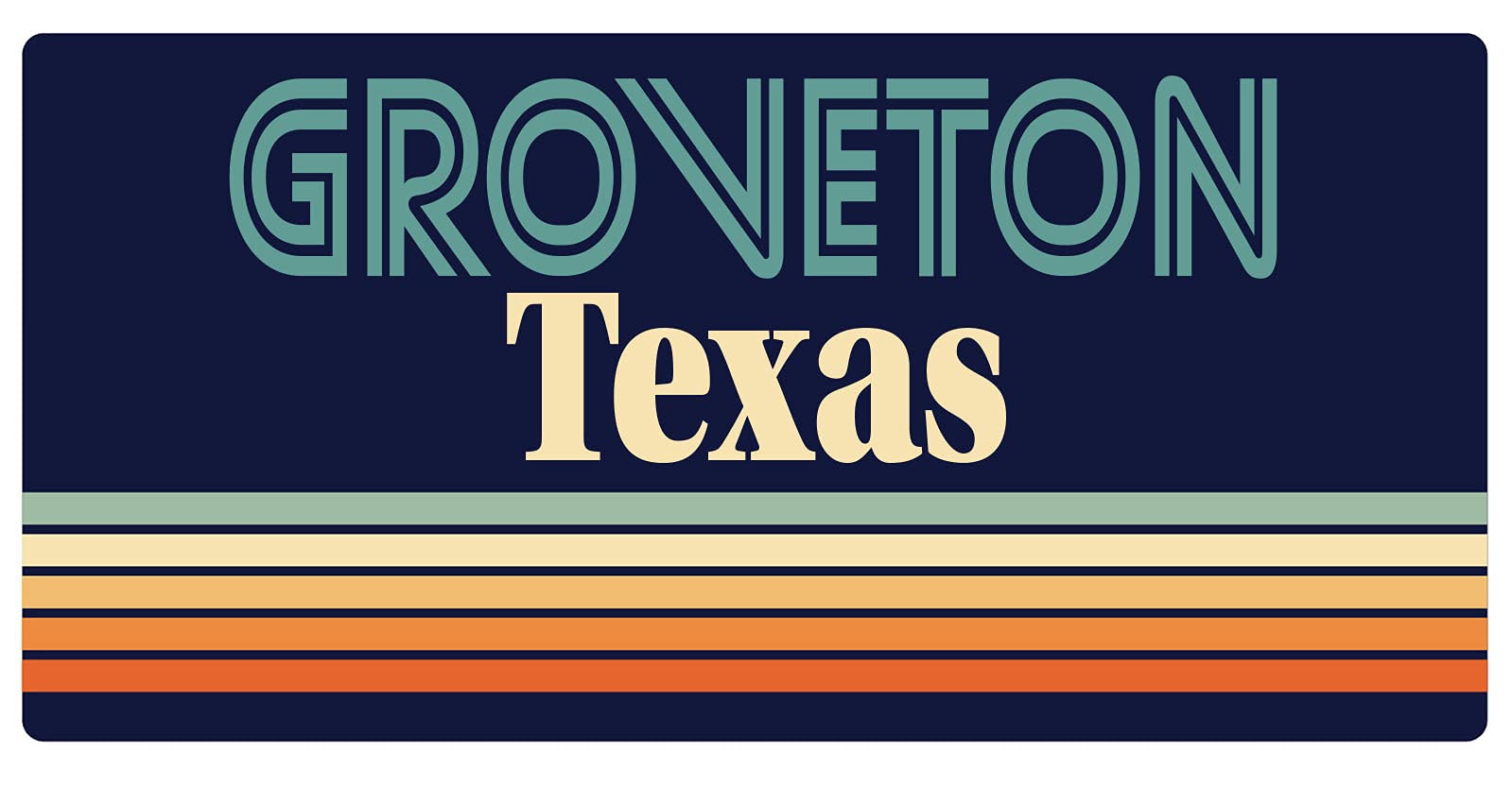 Groveton Texas 5 x 2.5-Inch Retro Fridge Magnet - Vintage Souvenir & Decorative Kitchen Accessory for Refrigerators, Lockers & Office Spaces