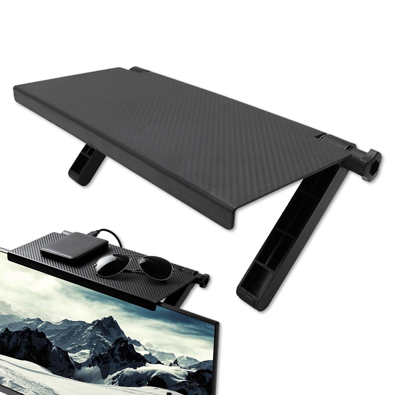 Wall Mount Cable Box Shelf for TV - Black Media Storage Shelf for Cable Box, Game Console & Streaming Devices - Perfect for Living Room & Home Theater Setup
